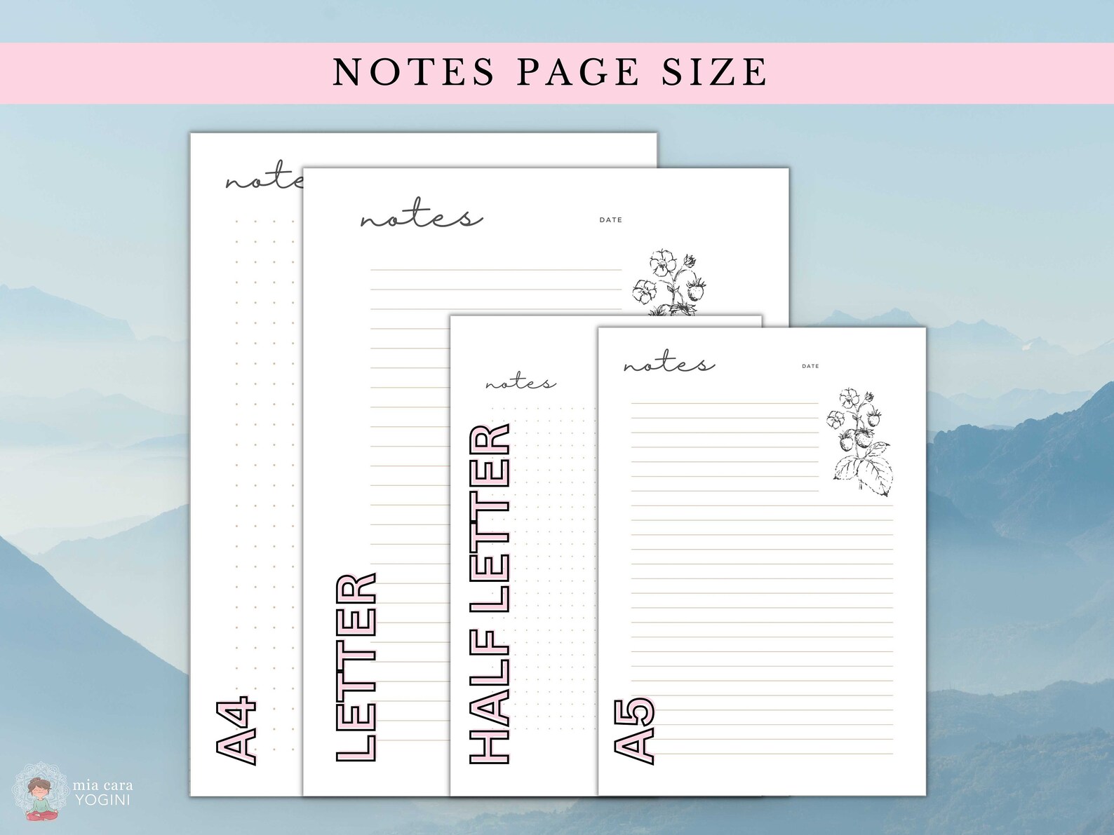 Botanical Notes Pages – Lined & Dotted, Printable (PDF) - Etsy