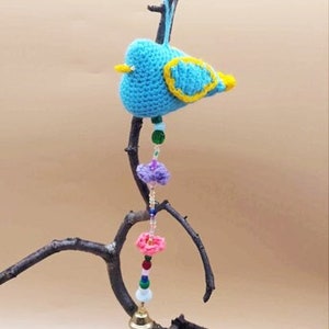 Deco hanger blue with bell, unique