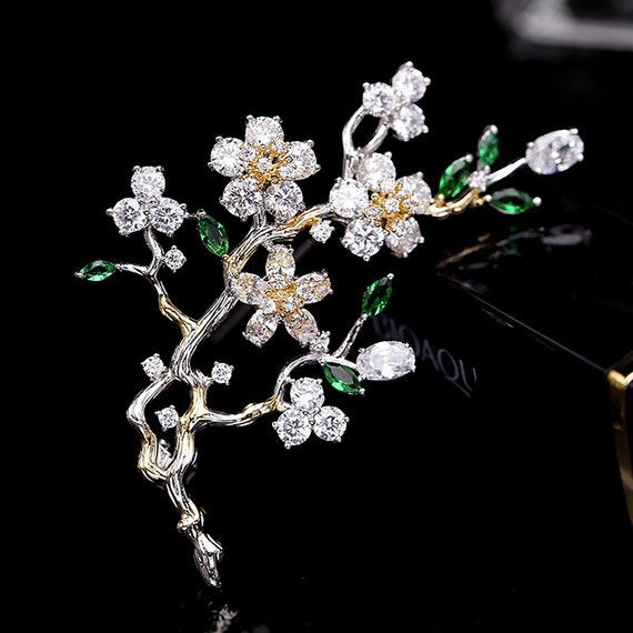 3PCS Elegant Pearl Floral Scarf Ring Clip Camellia Flower Scarf