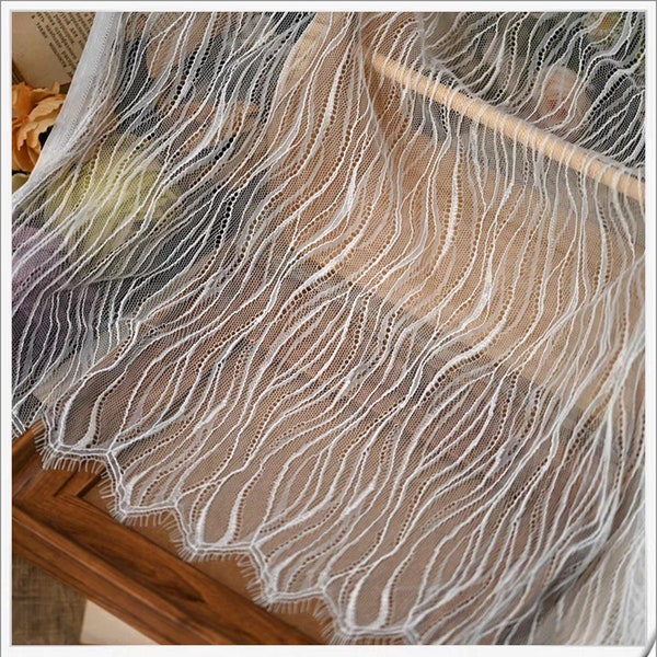 Tissu bohème en dentelle avec motif de lignes de dentelle pour robe de fille, nappe de bricolage