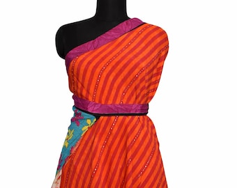 Reversible Silk Wrap Skirt Vintage silk sari wrap skirt 02