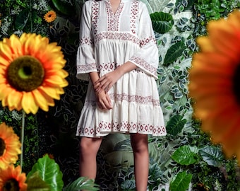 Hand Block Printed Midi Dress mini dress summer dress for women, midi dress indian top and tunic wear gifts for her custom dress midi wear