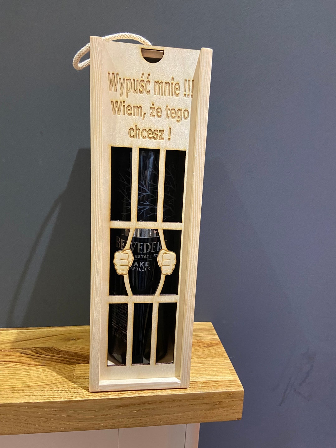 Personalised Bottle Box. Let Me Out Solid Wood Wine Box. Etsy UK