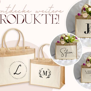 Jutetasche personalisiert Name & Initial / XL Juteshopper / Individuelle Geschenkidee, Juteshopper personalisiert, JGA Tasche individuell Bild 10