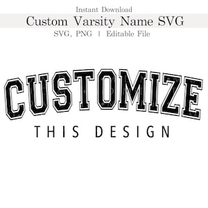 Maßgeschneiderte Uni-Namen-Svg, personalisierte Name in College-Schriftart Png, Sport-Namen-Svg-Png, bearbeitbare Uni-ClipArt, Uni-T-Shirt für Cricut