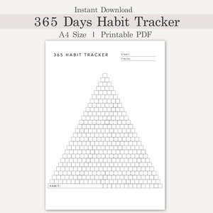 365 Days Habit Tracker Printable, Annual Habit Tracker Template, Daily Routine Tracker, Yearly Habit Challenge, Digital Pyramid Habit Track
