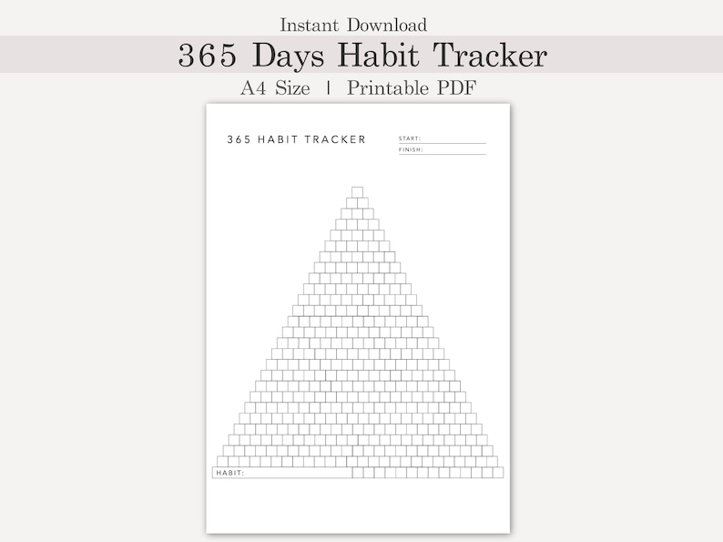 365 Days Habit Tracker Printable Annual Habit (Download Now) - Etsy
