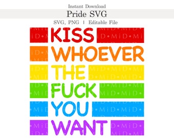 Besa a quien quieras (Svg), Arcoíris LGBT (Png), Semana del Orgullo editable (Svg para Cricut), Queer, Gay, Lesbiana, Bisexual, Transgénero
