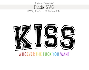 Besa a quien quieras (Svg universitario), Orgullo LGBTQ (Png), Semana del Orgullo editable (Svg para Cricut), Queer, Gay, Lesbiana, Bisexual, Transgénero