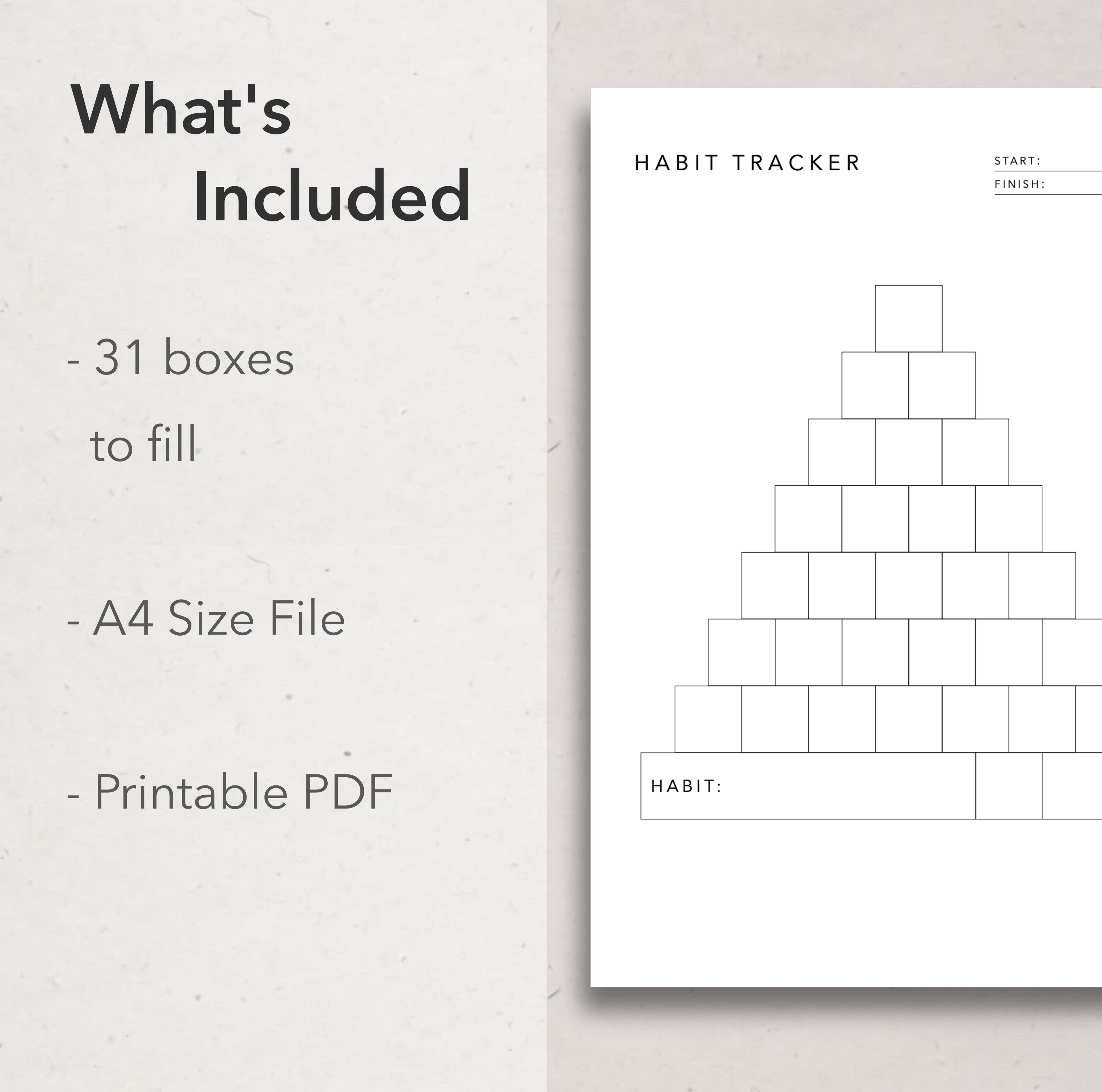 31 Days Habit Tracker Printable Monthly Habit Tracker - Etsy