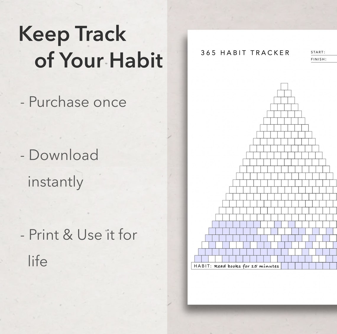 365 Days Habit Tracker Printable Annual Habit Tracker - Etsy Canada