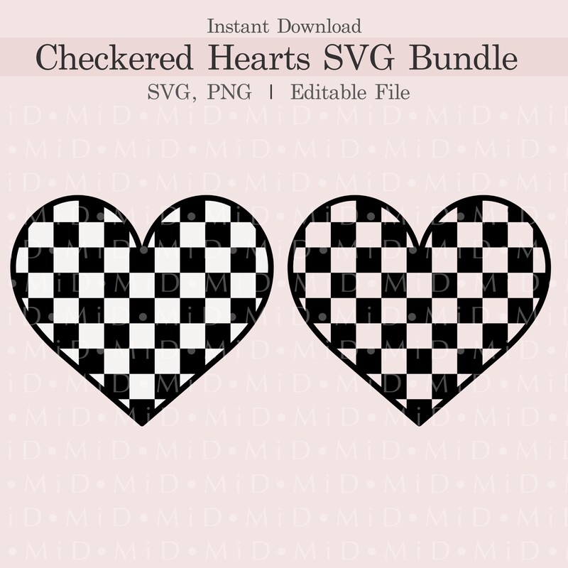 Checkered Heart - Etsy