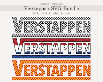Paquete SVG de Verstappen, paquete PNG de Verstappen a cuadros, descarga digital, archivo de corte, sublimación, SVG de automovilismo personalizable, clipart