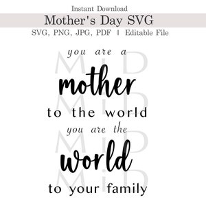 Día de la Madre (SVG, PNG, Jpg) personalizable, Feliz Día de la Madre (SVG) editable para Cricut, Regalo para mamá, Mamá, Mamá Svg, Uso comercial, Madre