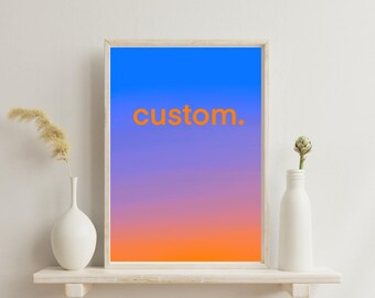 Póster con cita personalizada, impresión tipográfica personalizada, arte mural degradado, descarga digital editable, arte con citas motivacionales, arte con texto personalizado