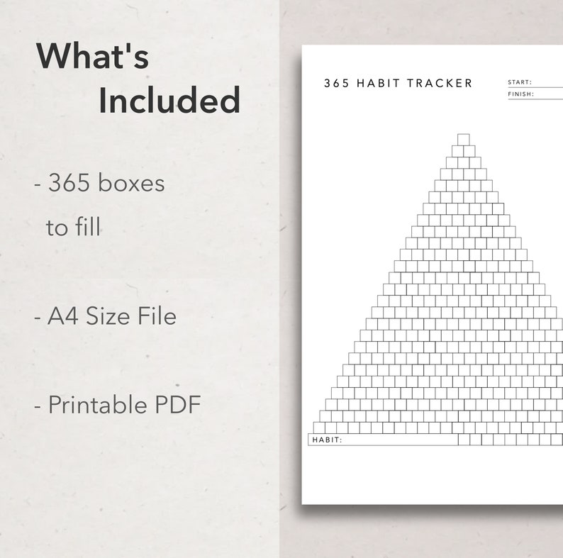 365 Days Habit Tracker Printable - Il 794xN.4485202120 Lmyt 