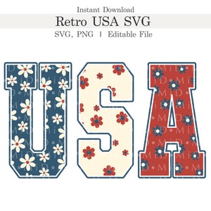 VS SVG, retro Amerika png, 4 juli png, 4 juli sublimatie tshirt ontwerp, Amerika SVG, patriottische png, bloem gesneden bestand Cricut