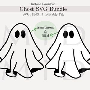 Ghost Svg Bundle, Customizable Ghost Cut File, Halloween Ghost Png Bundle, Halloween Svg Png for Cricut, Svg Silhouette, Digital Download