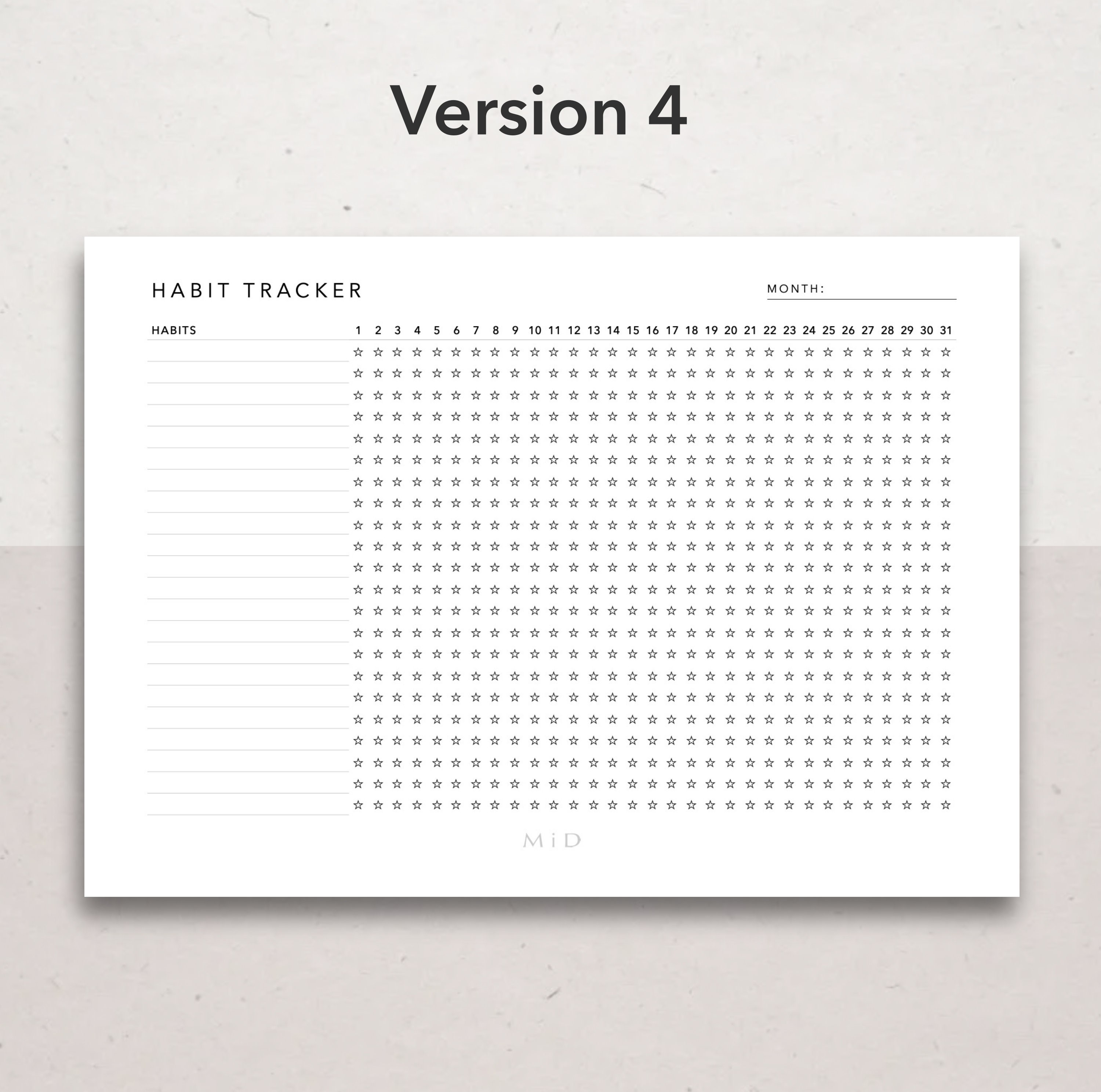 Monthly Habit Tracker Printable Landscape Habit Tracker - Etsy