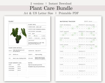 Rastreador de cuidado de plantas imprimible, plantilla de planificador de riego, hoja informativa para plantas de interior, calendario de riego, programa mensual de riego para el cuidado de las plantas