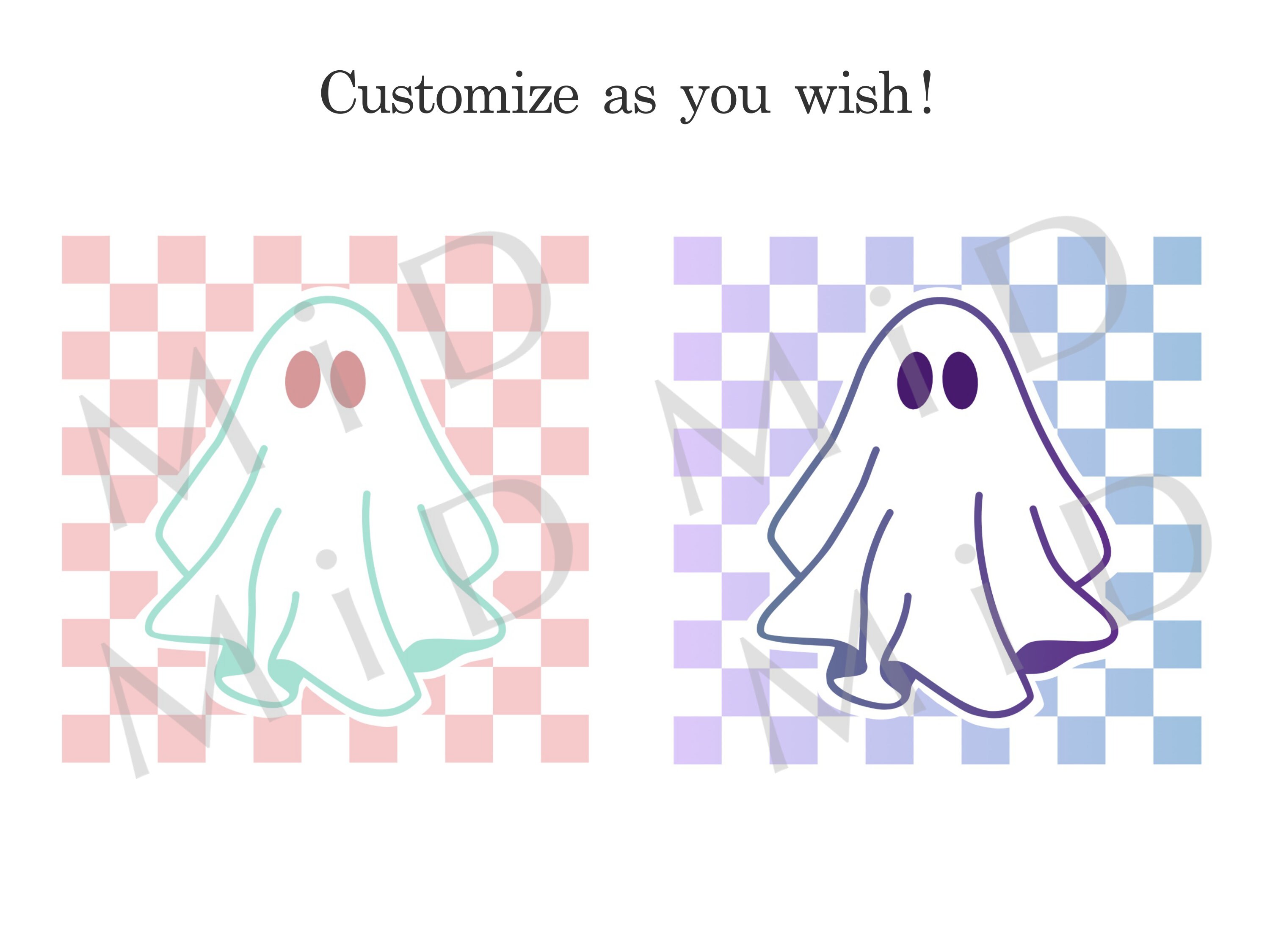 Checked Ghost Checkered Ghost Svg, Customizable Ghost Cut File, Halloween Ghost Png ...