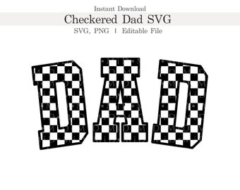 Papá universitario a cuadros Svg, Día del Padre retro personalizable PNG, Regalo para papá, ClipArt a cuadros, Camiseta a cuadros editable para Cricut