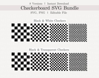 Tablero de ajedrez SVG, Patrón de cuadros PNG, Damas editables SVG, Tablero de ajedrez SVG, Damas en blanco y negro Cricut, Damas transparentes