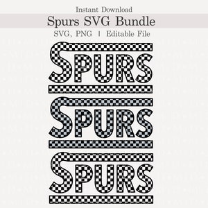 Spurs Svg Bundle, Checkered Spurs Png Bundle, Digital Download, Cut File, Sublimation, Customizable Spurs Svg, Checkered ClipArt