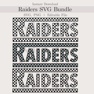 Raiders Svg Bundle, Checkered Raiders Png Bundle, Digital Download, Cut File, Sublimation, Customizable Raiders Svg, Checkered ClipArt