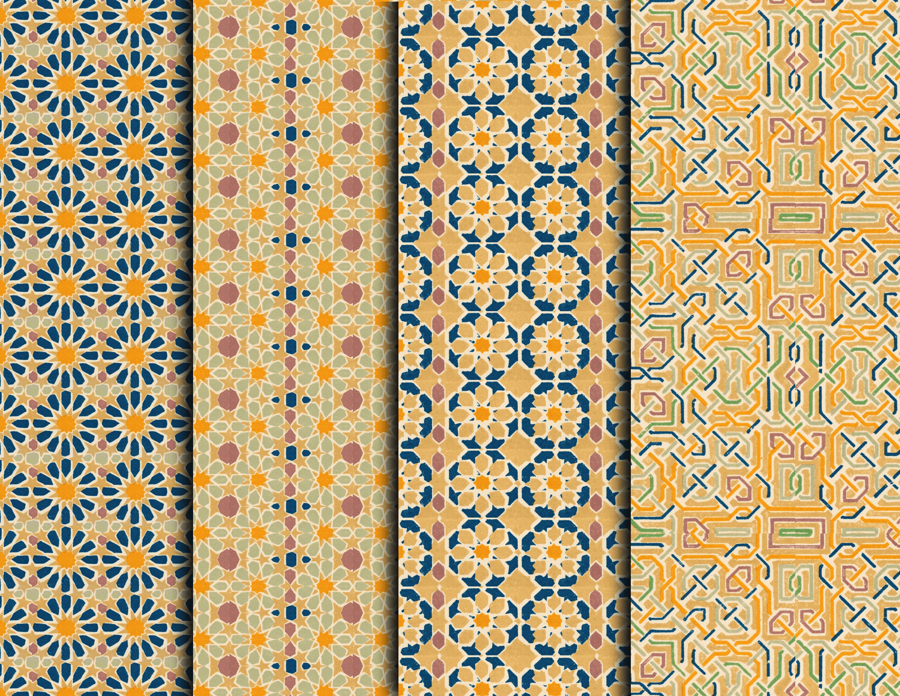 Vintage Arabesque Patterns: Moroccan Tile Seamless Papers (digital ...