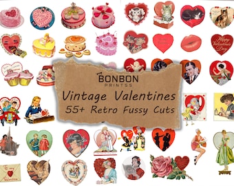 Recortes vintage de San Valentín: Efímeras retro para diarios basura (Descarga digital)