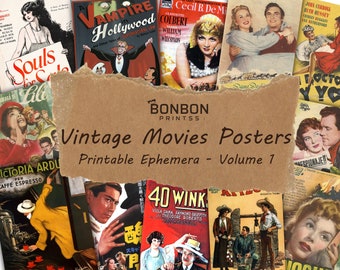 Pósters de películas vintage efímeros: 75 copias de películas para revistas basura (descarga digital)