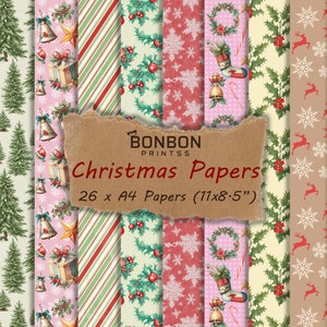 Christmas Scrapbook Paper: 26 Festive Seamless Patterns (Digital Download)