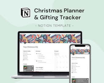Notie Kerst Planner Sjabloon | Begripsjabloon voor kerstcadeaus | Vakantieseizoenplanner | Begripsjabloon | Kerst organisator