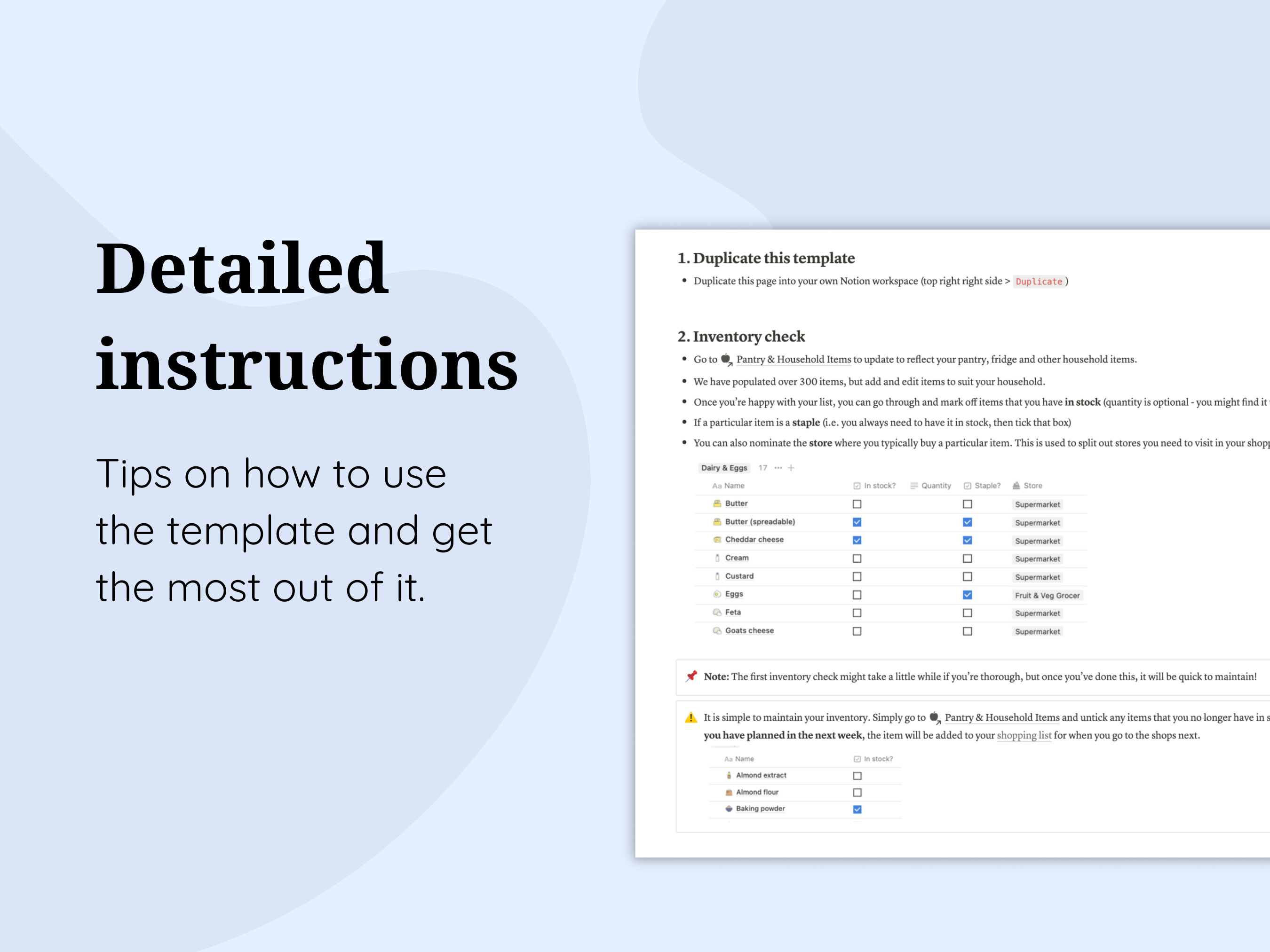 Notion Meal Planner & Grocery List Manager | Notion Template for ...