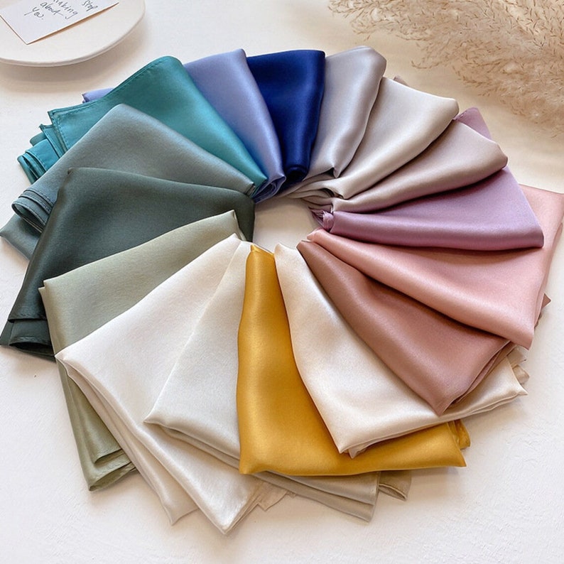 Silk Pocket Square Scarves in 21 inch for Men and Woman Groomsmen Wedding Gift zdjęcie 2