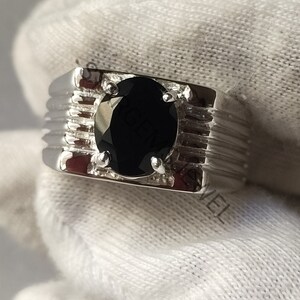 Black Onyx Men&#39;s Ring, Sterling Silver Men&#39;s Ring, Statement Ring, Signet Ring, Ring For Men and Women, Unisex Ring, Gift For Her, Onyx Ring