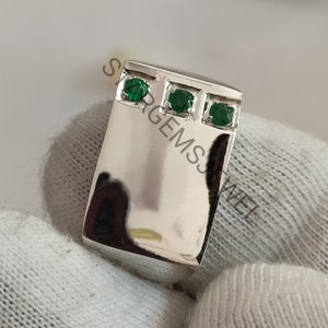 Emerald Men&#39;s Ring, Men&#39;s Ring, Handmade Men&#39;s Ring, Turkish Handmade Men&#39;s Ring, Men&#39;s Jewelry, Gift for Him, 925 Sterling Silver