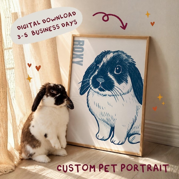 Custom Pet Portrait from Photo, Colorful Dog or Cat Art, Personalized Digital Download