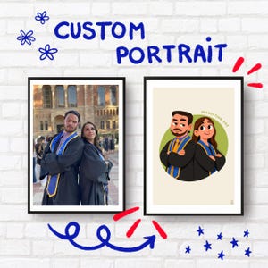 Personalized portrait from photo | Digital poster for couples or families | Personalized gift | Custom portrait print