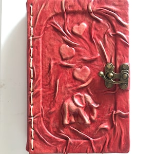 Diario in pelle artigianale fragrante dell'elefante, taccuino in pelle, diario di pelle, regalo di compleanno, taccuino di viaggio, carta artigianale Shamua, giurano genuino