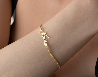 Bracelet de nom en argent sterling pour femmes bracelet personnalisé pour maman, bijoux de nom de bracelet personnalisé, bracelet personnalisé de nom délicat pour elle