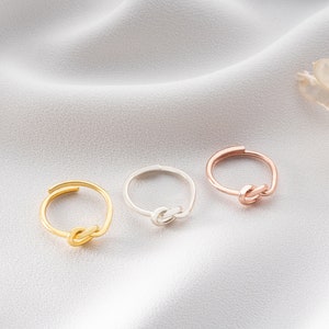 Heart Knot Ring Love Knot Jewelry Gold Infinity Ring Dainty Promise Ring Minimalist Design Romantic Gift Gift for Her image 4