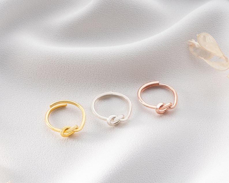 Heart Knot Ring Love Knot Jewelry Gold Infinity Ring Dainty Promise Ring Minimalist Design Romantic Gift Gift for Her image 4