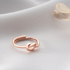 Heart Knot Ring Love Knot Jewelry Gold Infinity Ring Dainty Promise Ring Minimalist Design Romantic Gift Gift for Her image 8