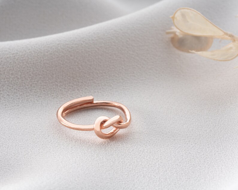 Heart Knot Ring Love Knot Jewelry Gold Infinity Ring Dainty Promise Ring Minimalist Design Romantic Gift Gift for Her image 8