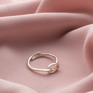 Heart Knot Ring Love Knot Jewelry Gold Infinity Ring Dainty Promise Ring Minimalist Design Romantic Gift Gift for Her image 9