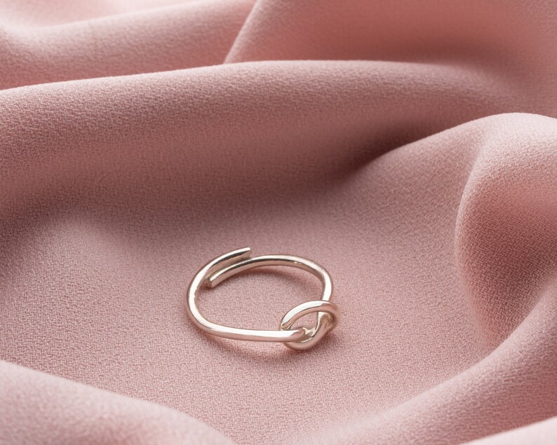 Heart Knot Ring Love Knot Jewelry Gold Infinity Ring Dainty Promise Ring Minimalist Design Romantic Gift Gift for Her image 9