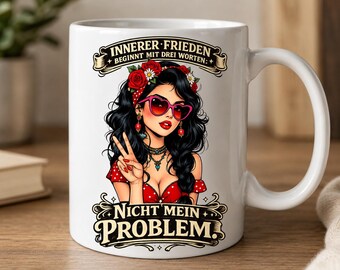 Taza divertida "No es mi problema" | Taza de café con frase | Regalo para novia | Regalo para la oficina