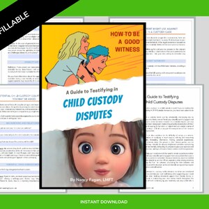 Character Witness for Custody | Custody Battle | Custody Witness | Custody Deposition | Therapy | Parenting Plan | Parenting Worksheet